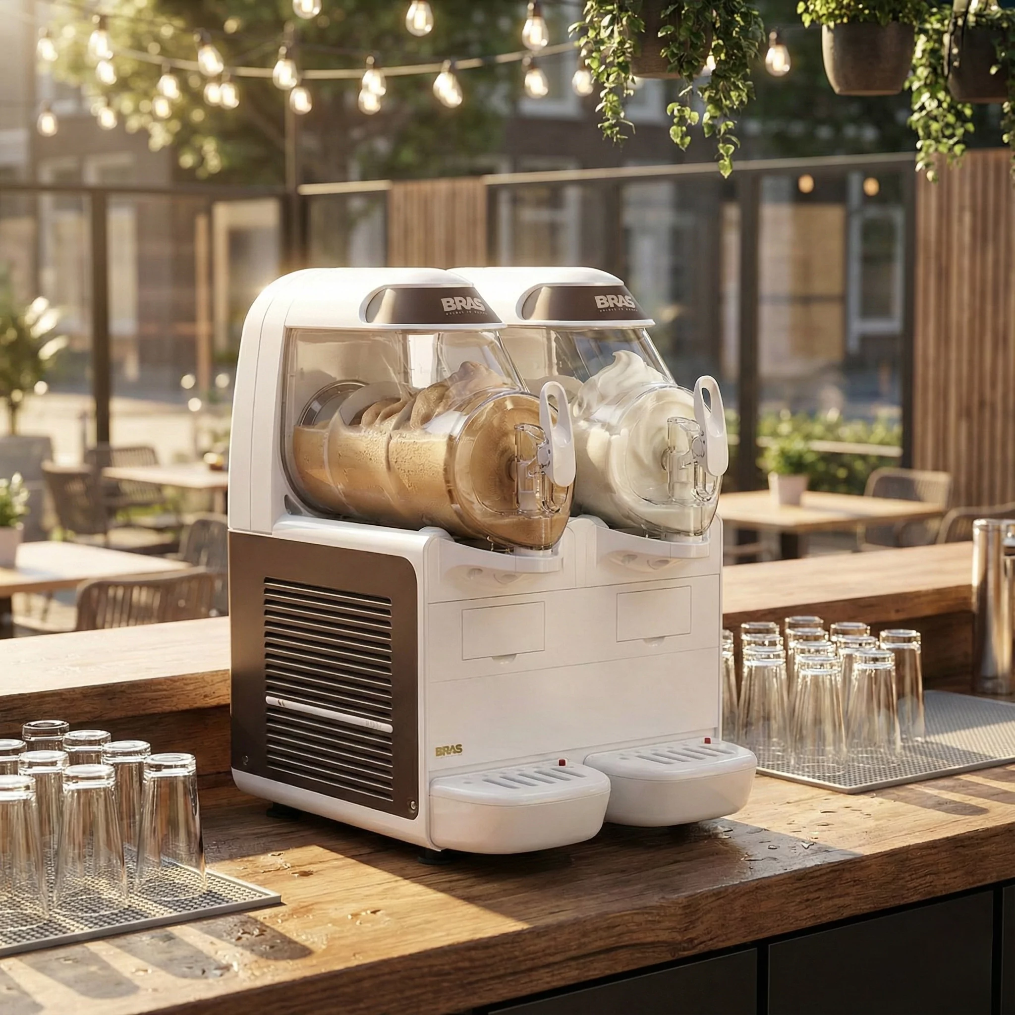 Professionele Bras Milano dispenser voor frozen drinks in leisure park